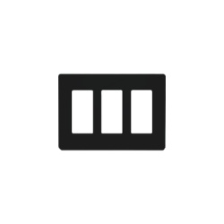LUTRON ELECTRONICS CW3BL Tapa Color Blanco Negro para interruptor o dimmer Lutron 3 gang limpio y moderno