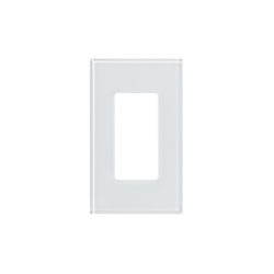 LUTRON ELECTRONICS LFGR-1-CWH Placa frontal de cristal de 1 espacio para atenuadores teclados y controles Pico Lutron con apertura tipo Designer sin tornillos visibles cristal claro con pintura blanca