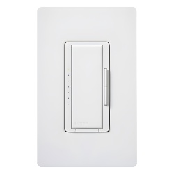 LUTRON ELECTRONICS MRF2S6CLWH Atenuador de pared inalambrico Maestro Wireless 150 W LED/CFL 600 W incandescente/halogeno 600 VA MLV 120 V no requiere neutro compatible con hub Vive color blanco