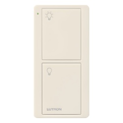LUTRON ELECTRONICS PJ22BGLAL01 Control Pico inalambrico de 2 botones para encendido y apagado gloss light almond