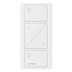 LUTRON ELECTRONICS PJ22BRLGWHL01 Control Pico inalambrico de 2 botones con subir/bajar para iluminacion blanco brillante compatible con Caseta RadioRA 2 y HomeWorks QS