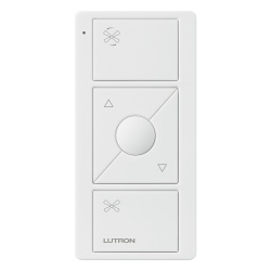 LUTRON ELECTRONICS PJ23BRLGWHF01 Control Pico inalambrico para ventilador de techo 3 botones con subir/bajar y boton de velocidad preestablecida bateria de 10 anos compatible con Caseta Wireless