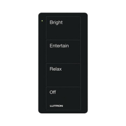 LUTRON ELECTRONICS PJ24BGBLP03 Control Pico inalambrico de 4 botones para activar 3 escenas y apagado negro brillante compatible con Caseta Wireless RA2 Select RadioRA 3 y HomeWorks