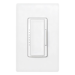 LUTRON ELECTRONICS RRD6NDWH Atenuador de pared Maestro de 600 W incandescente/halogeno y 600 VA MLV con cable neutro unipolar o multilocalizacion para sistema RadioRA 2 color blanco