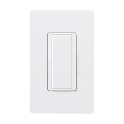 LUTRON ELECTRONICS RRD8ANSWH Interruptor electronico Maestro de encendido/apagado 8 A en iluminacion y motores de 1/4 HP 120 V un polo o multilocalizacion requiere neutro para RadioRA 2 y RA2 Select