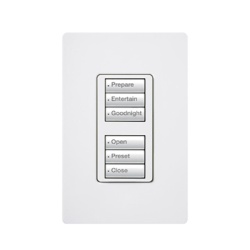 LUTRON ELECTRONICS RRDW3BDWH Botonera de pared con dos grupos de 3 botones retroiluminados para controlar luces cortinas y escenas en el sistema RadioRA 2 requiere neutro color blanco
