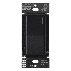 LUTRON RADIORA 3 RRST8ANSMN Apagador electronico Sunnata de encendido y apagado 8 A en iluminacion y motores de 1/4 HP a 120 V requiere neutro color negro Midnight satinado para sistema RadioRA 3