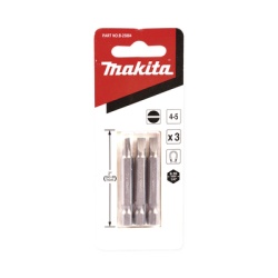 MAKITA B-25884 Punta plana para atornillar de 4-5 x 50 mm forma ?E? zanco tipo hexagonal de 1/4" con punta magnetica blister con 3 piezas.