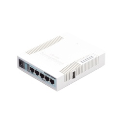 MIKROTIK RB951G-2HND RouterBoard 5 Puertos Gigabit Ethernet 1 Puerto USB WiFi 2.4 GHz 802.11b/g/n Antena de 2.5 dbi hasta 1W de potencia