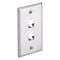 PANDUIT CFP2SY Placa de Pared Vertical de Acero Inoxidable Salida Para 2 Puertos Mini-Com
