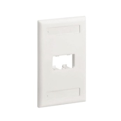 PANDUIT CFPL2IWY Placa de Pared Vertical Clasica Salida Para 2 Puertos Mini-Com Con Espacios Para Etiquetas Color Blanco Mate