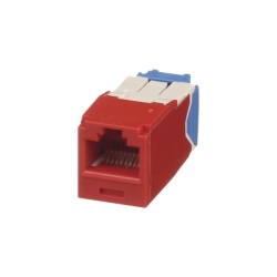 PANDUIT CJ6X88TGRD Conector Jack RJ45 Estilo TG Mini-Com Categoria 6A de 8 Posiciones y 8 Cables Color Rojo