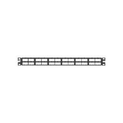 PANDUIT CP48HDBL Panel de Parcheo Modular Mini-Com (Sin Conectores) Plano Blindado Alta Densidad de 48 Puertos 1UR