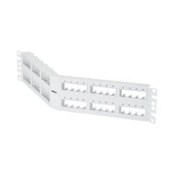 PANDUIT CPPA48FMWWH Panel de Parcheo Modular / 48 Puertos / Angulado Instalación al Ras / Sin Blindaje / 2 UR / 19 pulgadas