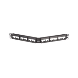 PANDUIT CPPLA24WBLY Panel de Parcheo Modular Mini-Com (Sin Conectores) Angulado Sin Blindaje Con Etiqueta y Cubierta de 24 Puertos 1UR