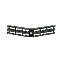 PANDUIT CPPLA48WBLY Panel de Parcheo Modular Mini-Com (Sin Conectores) Angulado Sin Blindaje Con Etiqueta y Cubierta de 48 Puertos 2UR