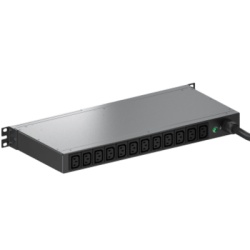 PANDUIT E12D13M PDU ES2P Monitoreable (MI) para Distribución de Energía, Enchufe de Entrada NEMA L6-20P, Con 12 Salidas C13, Horizontal 19in, 120 Vca, 20 Amp, 1 UR
