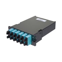 PANDUIT FCSZO-12-03P Placa Acopladora de Fibra Optica FAP Con 12 Pigtails y 6 Conectores SC Duplex (12 Fibras) Para Fibra Multimodo OM3/OM4 Color Aqua