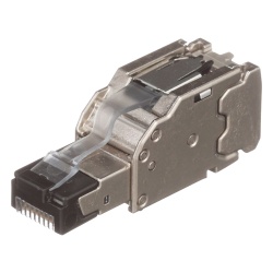 PANDUIT FPS6X88MTG Plug RJ45 Blindado Instalacion Recta Terminacion en Campo Certificable Compatible con Cat5e Cat6 y Cat6A Color Plata