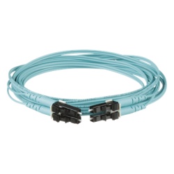 PANDUIT FZ2ERLNLNSNM001 Jumper de Fibra Optica Multimodo 50/125 OM4 LC-LC Duplex OFNR (Riser) Color Aqua 1 Metro (3.28 Pies)