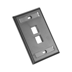 PANDUIT NK2FBL Placa de Pared Vertical Salida Para 2 Puertos Keystone Con Espacios Para Etiquetas Color Negro