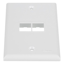 PANDUIT NK2FNWH Placa de Pared Vertical Salida Para 2 Puertos Keystone Color Blanco