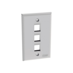 PANDUIT NK3FNWH Placa de Pared Vertical Salida Para 3 Puertos Keystone Color Blanco
