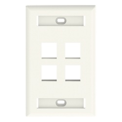 PANDUIT NK4FIWY Placa de Pared Vertical Salida Para 4 Puertos Keystone Con Espacios Para Etiquetas Color Blanco Mate