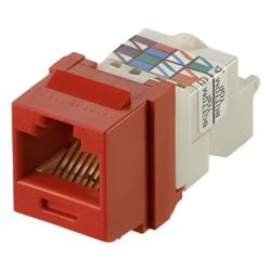 PANDUIT NK6TMRD Conector Jack Estilo TP Tipo Keystone Categoria 6 de 8 posiciones y 8 cables Color Rojo