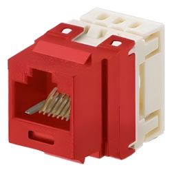 PANDUIT NKP5E88MRD Conector Jack Estilo 110 (de Impacto) Tipo Keystone Categoria 5e de 8 Posiciones y 8 Cables Color Rojo