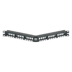 PANDUIT NKPPA24FMY Panel de Parcheo Modular Keystone (Sin Conectores) Angulado de 24 Puertos 1UR