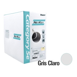 PANDUIT NUC5C04IG-CE Bobina de Cable UTP 305 Metros (1000 Pies) de Cobre NetKey Gris Claro Categoria 5e (24 AWG) PVC (CM) de 4 Pares
