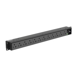 PANDUIT P12B19M PDU Basico para Distribucion de Energia Enchufe de Entrada NEMA 5-20P Con 12 Contactos NEMA 5-20R Instalacion Horizontal de 19in 1UR 20 Amp 120 Vca