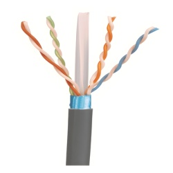 PANDUIT PFL6X04IG-CEG Bobina de Cable Blindado F/UTP de 4 Pares Cat6A Soporte de Aplicaciones 10GBase-T LSZH (Libre de Gases Toxicos) Color Gris 305 Metros (1000 Pies)