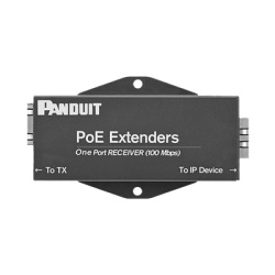 PANDUIT POEXRX1 Receptor PoE/PoE+ Para Uso con Transmisor POEXTX1 Hasta 610 Metros (2000 ft) con Cable Cat5e o Cat6 10/100Mbps