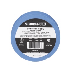 PANDUIT ST17-075-66BU Cinta Electrica STRONGHOLD para Aislar de PVC Uso General Reparacion y Mantenimiento Grosor de 0.18mm (7 mil) Ancho de 19mm y 20.12m de Largo Color Azul