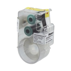 PANDUIT T024X000VPC-BK Casete de Etiqueta de Vinilo de Cinta Continua Color Negro Sobre Blanco Uso Interior/Exterior 6.1 mm de Ancho x 7.6 Metros (24.93 Pies) de Largo