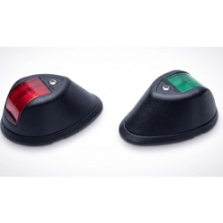 PERKO 0254-B00-DP1 Set de Luces de Navegacion Verticales Rojo / Verde con Carcasa en Color Negro para Embarcaciones a Motor de Menos de 20 Metros