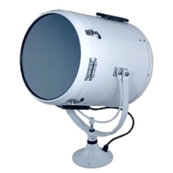 PERKO 0884-OP1-WHT Reflector marino en pedestal mediano serie Solar Ray de 10" en carcasa color blanco