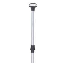 PERKO 1440-DP2-CHR Luz de Poste en Color Blanco Serie Inland de 0.6 m (24 pulgadas) de Largo para uso en Embarcaciones a Motor Menores a 20 Metros de Eslora