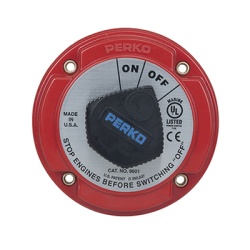 PERKO 9601DP Interruptor de Desconexion de Bateria Marina PERKO 9601 / 250A Continuos 360A Intermitentes / 6-32 VCC / Encendido Protegido / Desconexion de Alternador / Seguridad con Llave