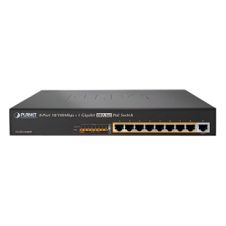 PLANET FGSD-910HP Switch no administrable de 8 Puertos PoE+ 100BaseTX + 1 Puerto 100/1000Base-T con 130W de Potencia Total