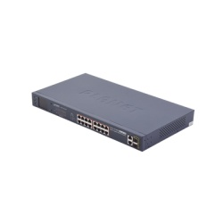 PLANET FGSW-1822VHP Switch No Administrable PoE+ Extender Aislamiento VLAN de 16 Puertos + 2 Combo TP/SFP Gigabit y Pantalla