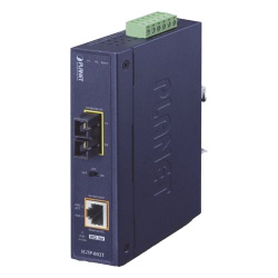 PLANET IGTP-802T Convertidor de medios industrial PoE+ 1000BASE-SX a 10/100/1000BASE-T 802.3at (SC MM) -550 m