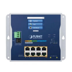 PLANET WGS-5225-8P2SV Switch Industrial Flat-Type 8 Puertos Gigabit C/PoE 802.3at 2 Puertos SFP LCD