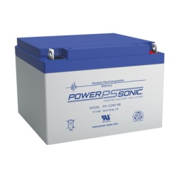 POWER SONIC PS-12260-NB2 Bateria 12V 26AH Para Respaldo Tecnologias AGM/VRLA 5 Anos Vida Util Terminales NB2 Reconocida UL