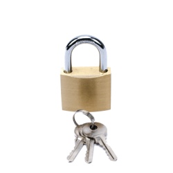 PRECISION PST-A010-02 Candado de Laton Cuerpo 30 x 30 mm Con 3 Llaves. Diam. de Perno: 5.2 mm