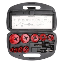 PRECISION PST-C020-01 Juego de 13 Brocas Sierra Bimetalica con Adaptadores y Estuche. (3/4" 7/8" 1-1/8" 1-3/8" 1-1/2" 1-3/4" 2" 2-1/4" 2-1/2")