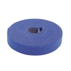 PRECISION PST-C05-001-BLU Cinta de Contacto Autoadherente Color Azul / 1.6 cm x 25 metros / Espalda con Espalda (Gancho y Bucle)