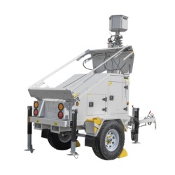 PRECISION PST-VTS-3P Traila / Remolque con Mastil Retractil de 7.5 m. para Videovigilancia o Iluminacion con Bases para Instalar Paneles Solares y Baterias (No incluidos)
